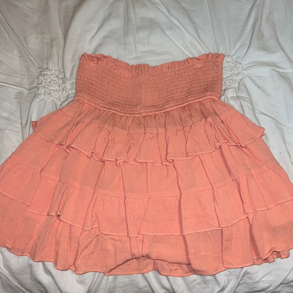 Pink/coral ruffle skirt